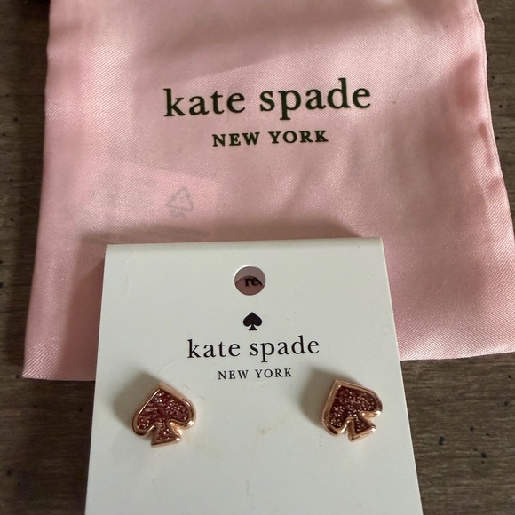 Kate Spade Glittery Rose Spade Earrings - Picture 1 of 2